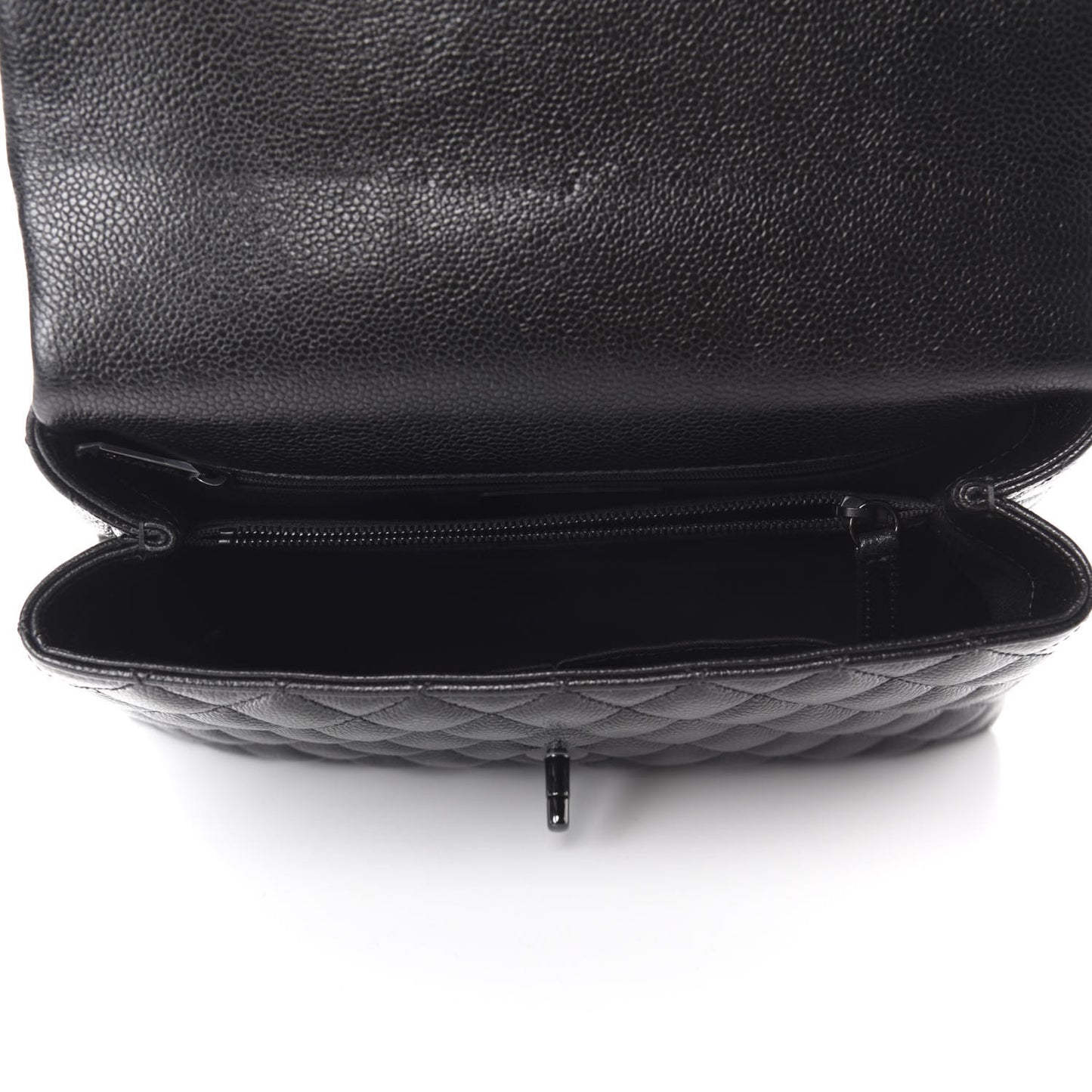 Caviar Quilted Small Coco Handle Flap So Black