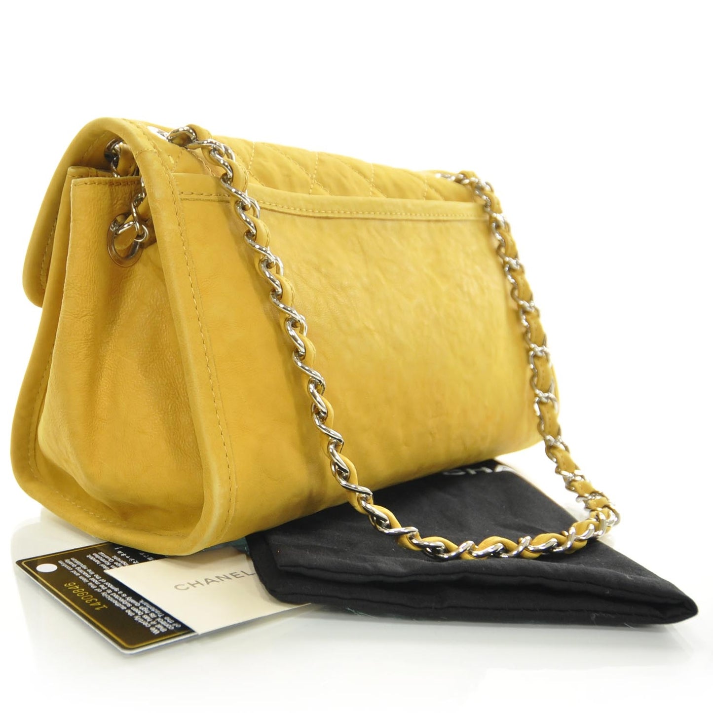 Ultra Soft Suede Calfskin Natural Beauty Flap Bag Yellow