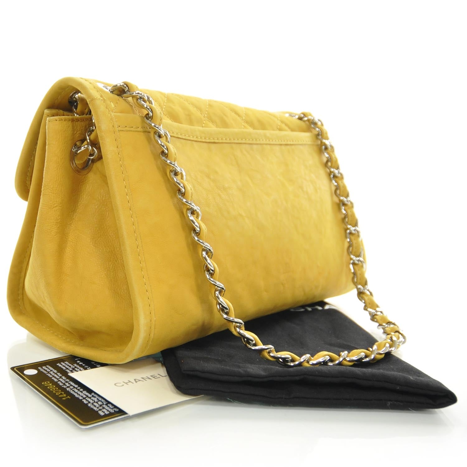 Chanel Ultra Soft Suede Calfskin Natural Beauty Flap Bag Yellow 3 of 9