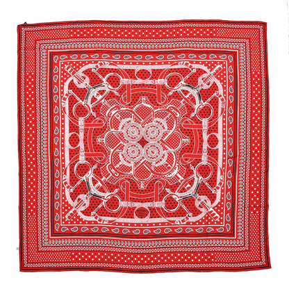 Hermes Cashmere Silk Eperon D'Or Shawl 140 Rouge Blanc Noir 1 of 5