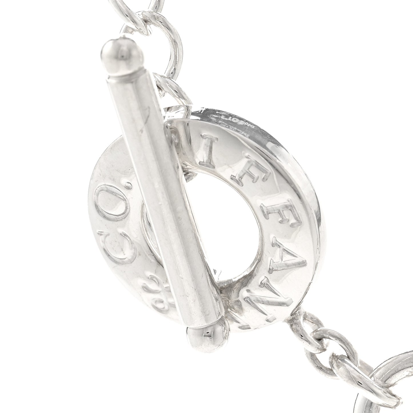 Sterling Silver Heart Tag Toggle Necklace
