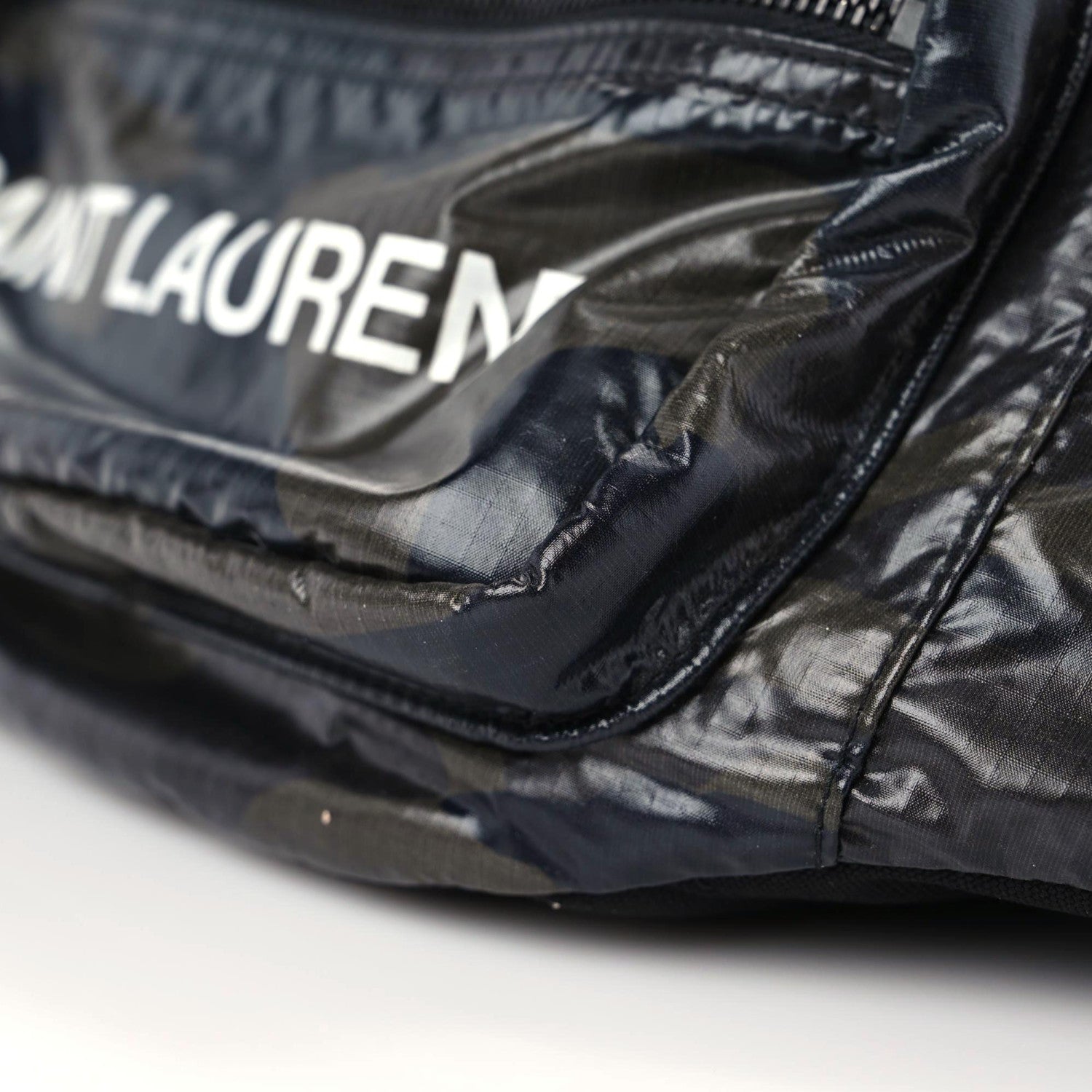 Saint Laurent Nylon Camouflage Logo Ripstop Body Belt Bag Kaki 7 of 9