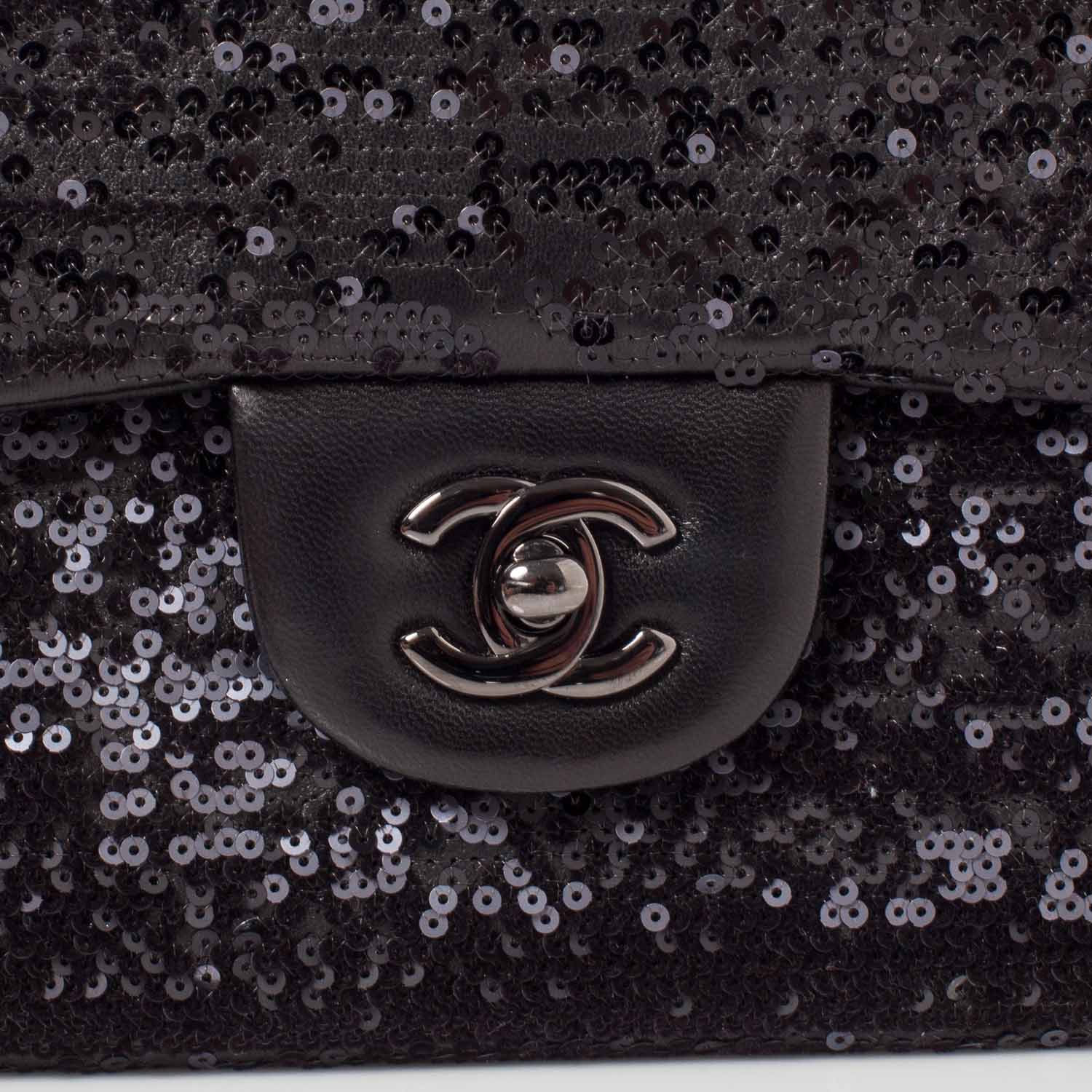 Chanel Sequin Lambskin Medium Moonlight on Water Flap Black 6 of 11