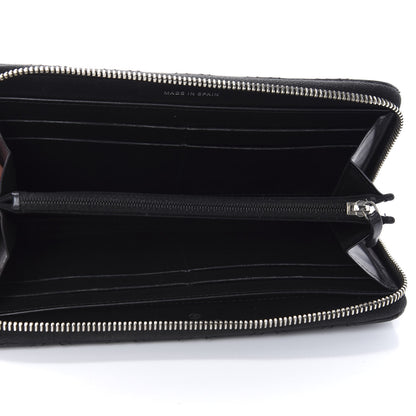 Chanel Lambskin Double Stitch Quilted Large Gusset Zip Around Wallet Black 5 of 19