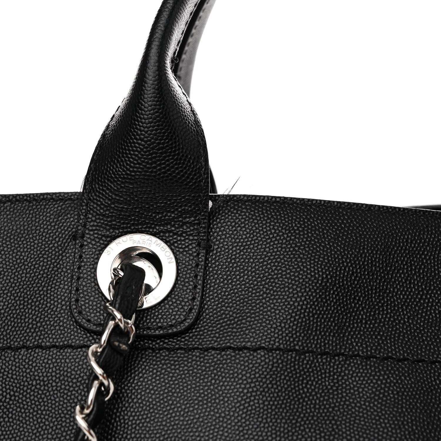 Chanel Caviar Small Studded Deauville Tote Black 11 of 13