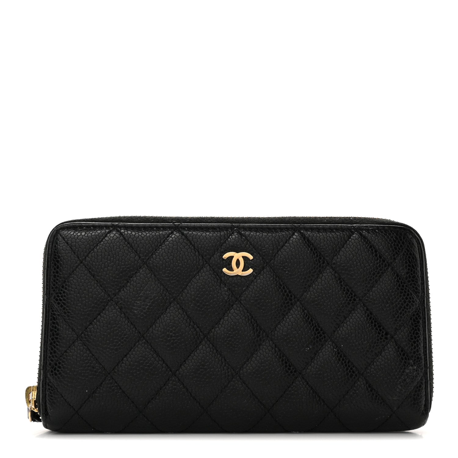 Chanel Caviar Quilted Large Gusset Zip Around Wallet Black 1 of 21