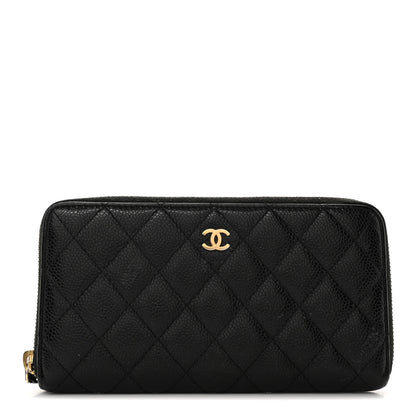 Chanel Caviar Quilted Large Gusset Zip Around Wallet Black 1 of 21