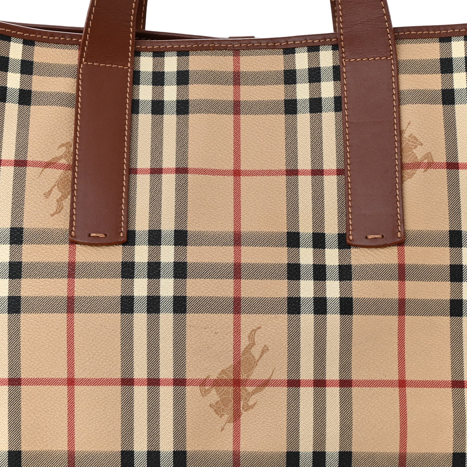 Burberry Haymarket Check Tote Brown 8 of 10