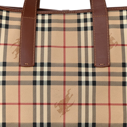 Burberry Haymarket Check Tote Brown 8 of 10