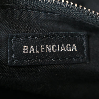 Balenciaga Shiny Supple Calfskin Crocodile Embossed Silver Metallic Edge Hardware Mini City Navy 7 of 11