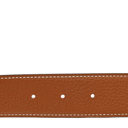 Hermes Box Togo So Black H Belt 90/36 Black Gold 4 of 6