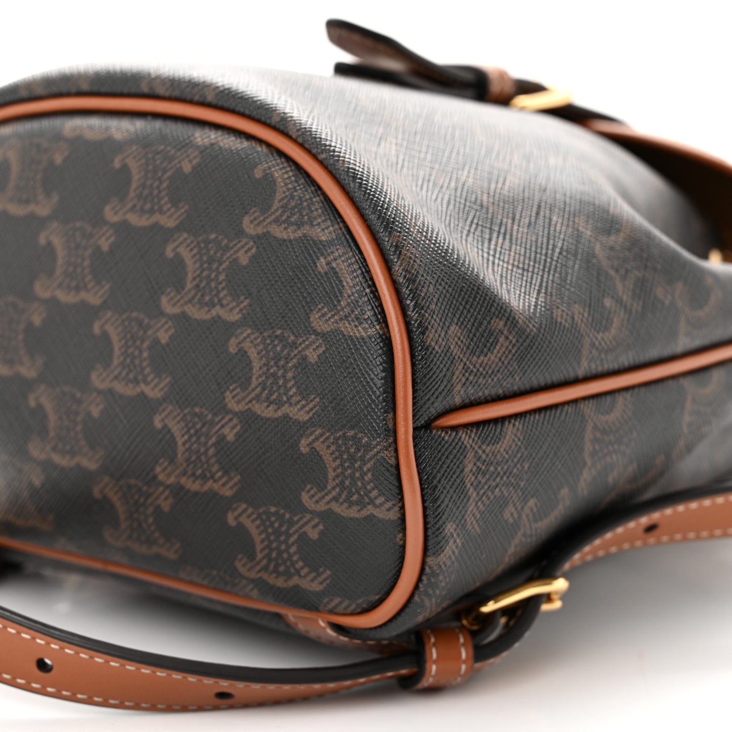 Triomphe Canvas Calfskin Mini Folco Backpack Tan