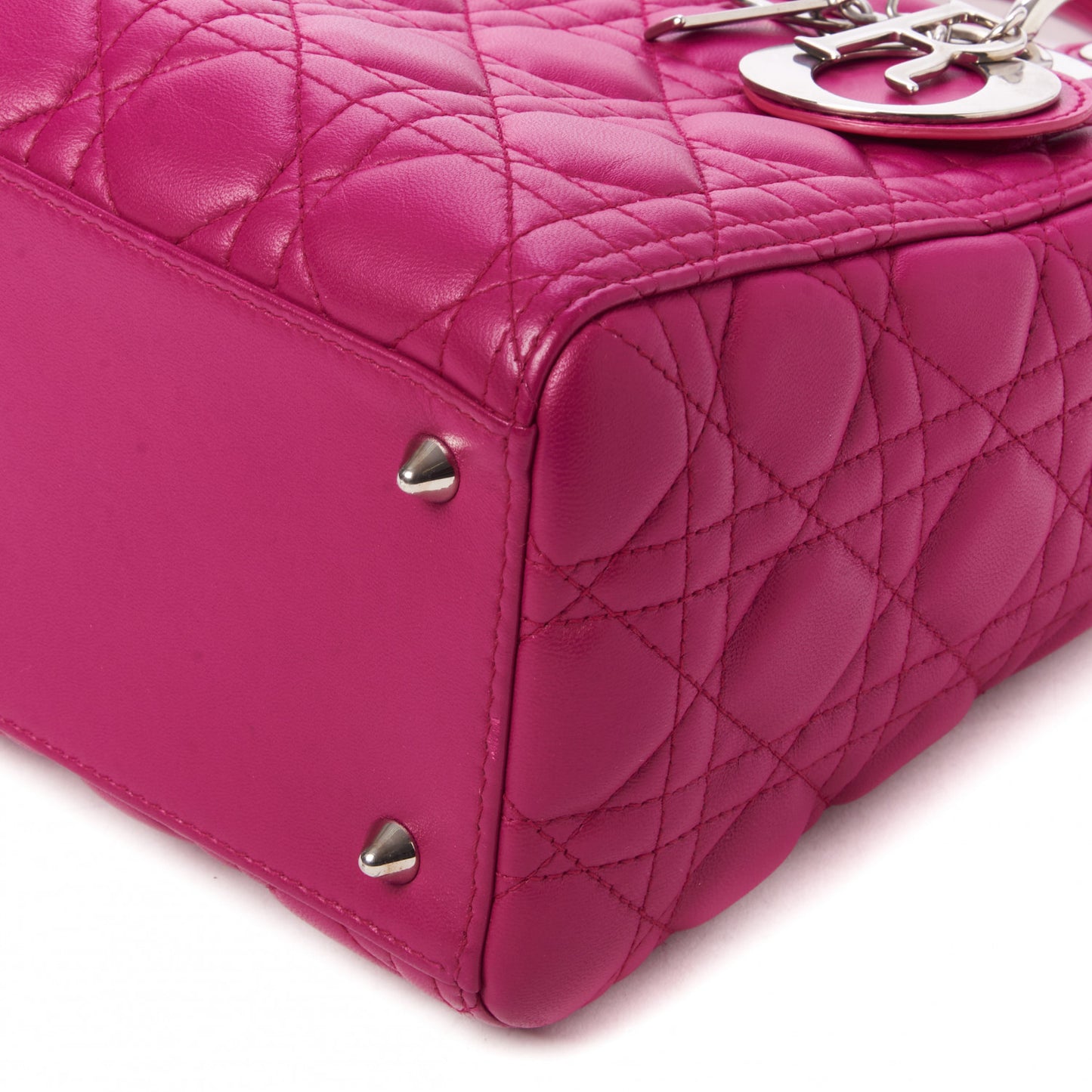 Lambskin Cannage Medium Lady Dior Fuchsia