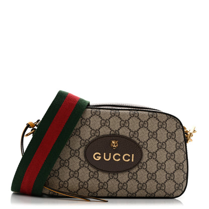 Gucci GG Supreme Monogram Web Neo Vintage Shoulder Bag Beige New Acero Crop 1 of 12