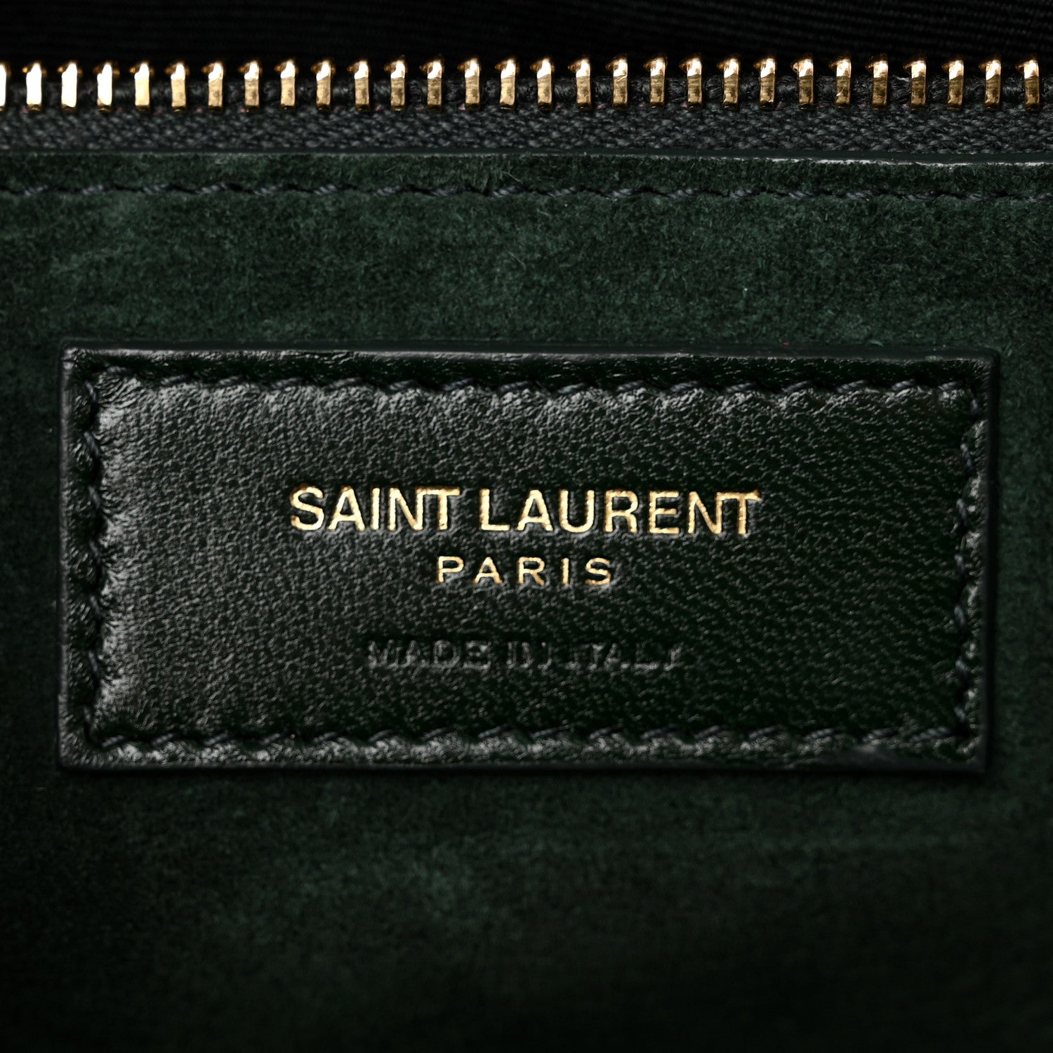 Saint Laurent Calfskin Crocodile Embossed Carre Satchel Dark Mint 6 of 10