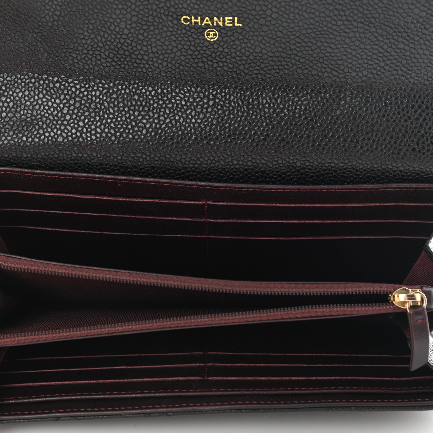 Chanel Caviar Quilted Large Gusset Flap Wallet Black 5 of 10