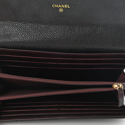 Chanel Caviar Quilted Large Gusset Flap Wallet Black 5 of 10