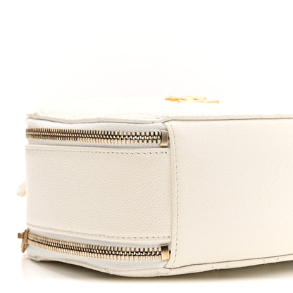 Chanel Caviar Quilted Chain Top Handle Vanity Case White 9 of 14
