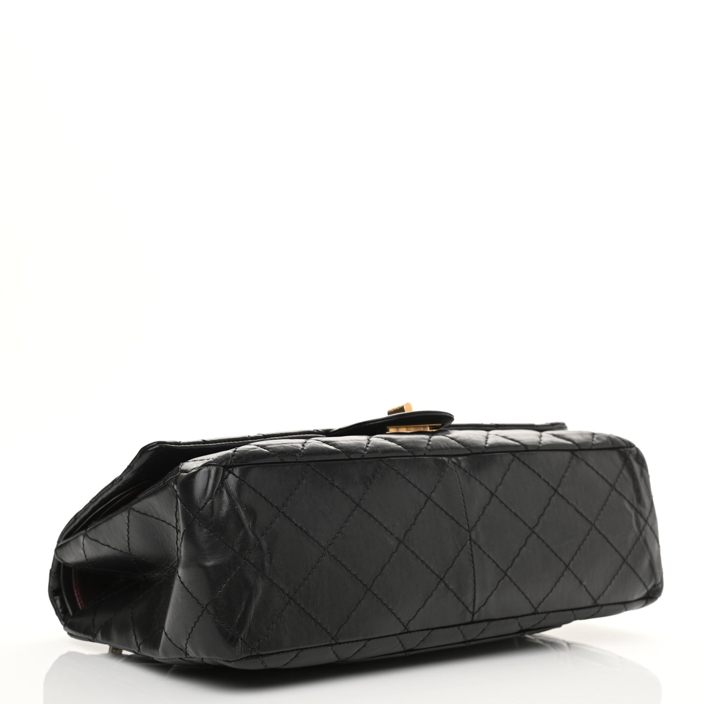 Aged Calfskin Quilted 2.55 Reissue 227 Flap Black