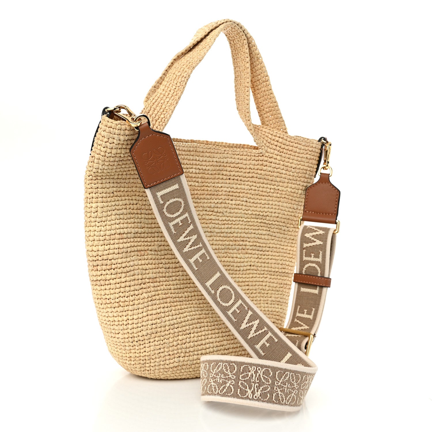 Loewe Raffia Mini Slit Tote Bag Natural Tan 3 of 9