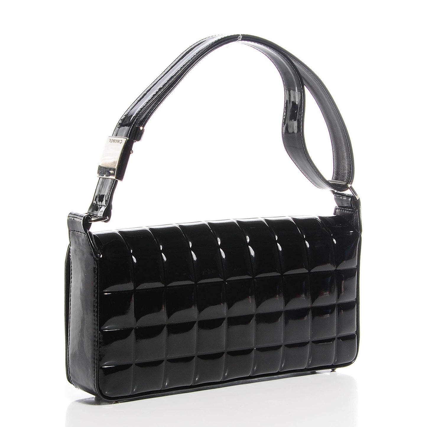 Patent Quilted CC Chocolate Bar Flap Black