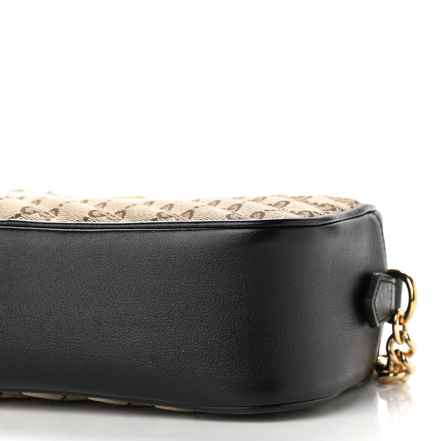 Monogram Matelasse Diagonal Small GG Marmont Chain Shoulder Bag Beige Black