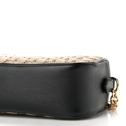 Gucci Monogram Matelasse Diagonal Small GG Marmont Chain Shoulder Bag Beige Black 9 of 9