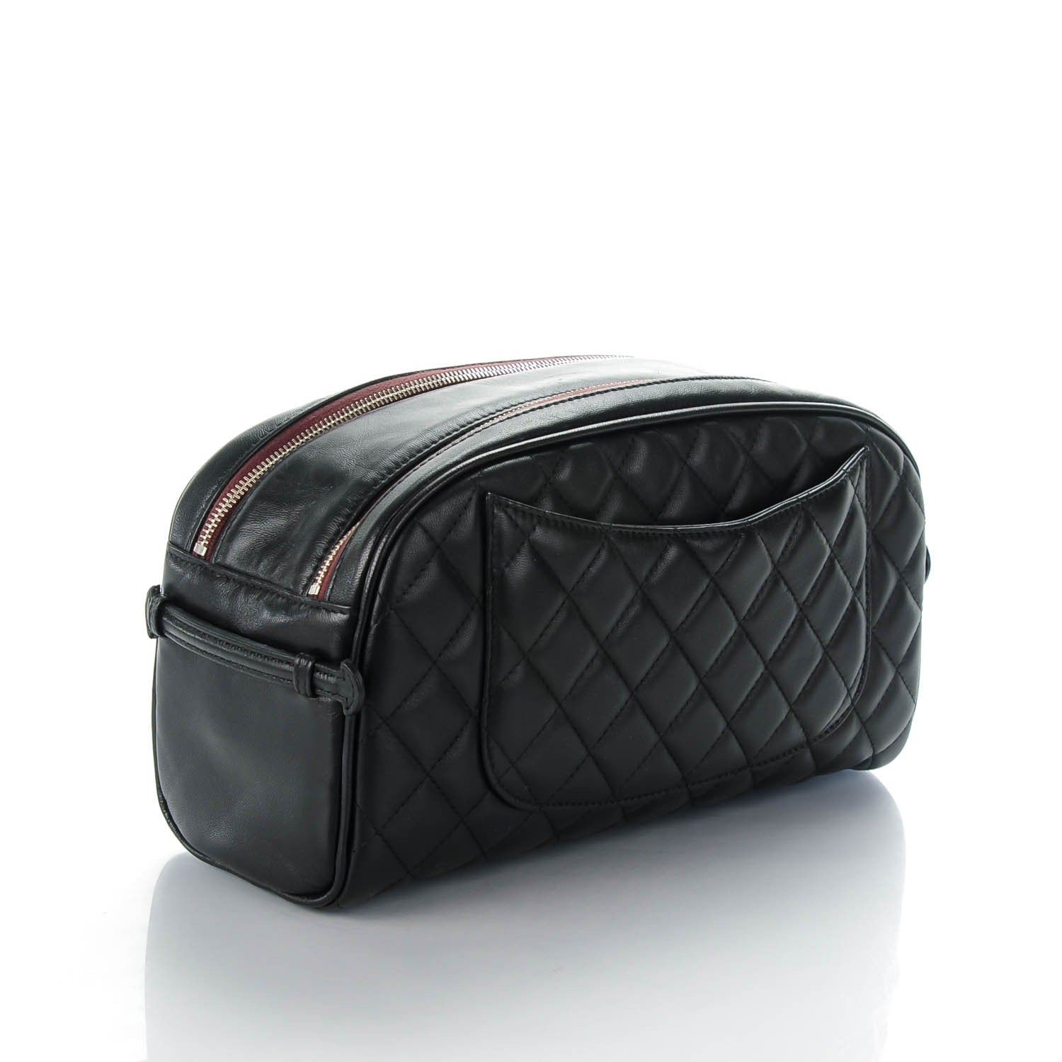 Chanel Lambskin Quilted Large Toiletry Case Black 3 of 7