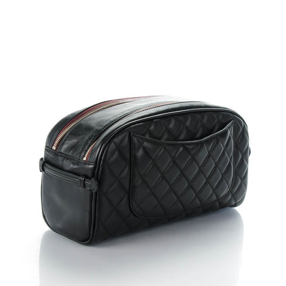 Chanel Lambskin Quilted Large Toiletry Case Black 3 of 7
