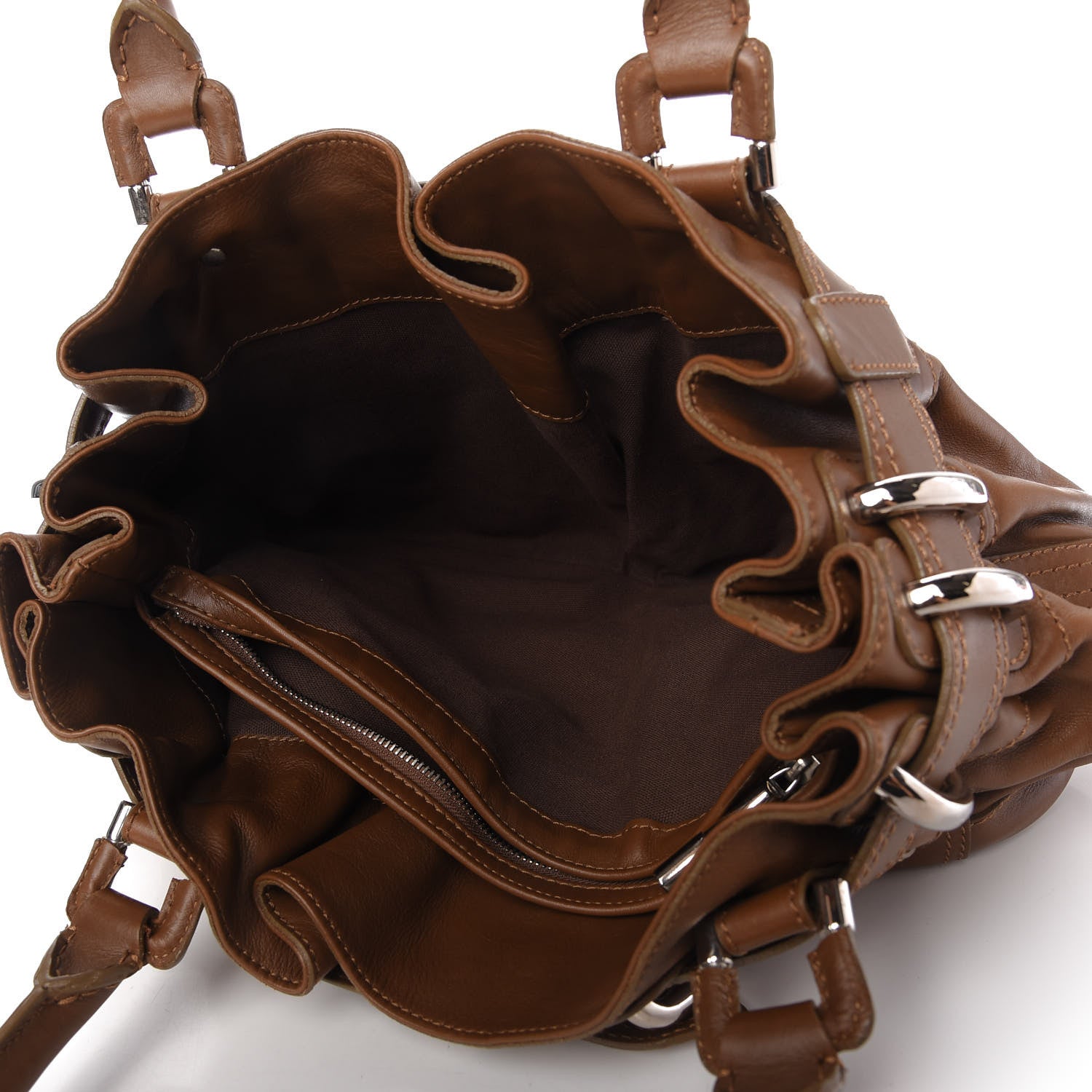 Burberry Calfskin Logo Embossed Large Beaton Brown 5 of 11