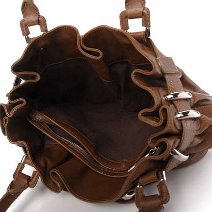 Burberry Calfskin Logo Embossed Large Beaton Brown 5 of 11