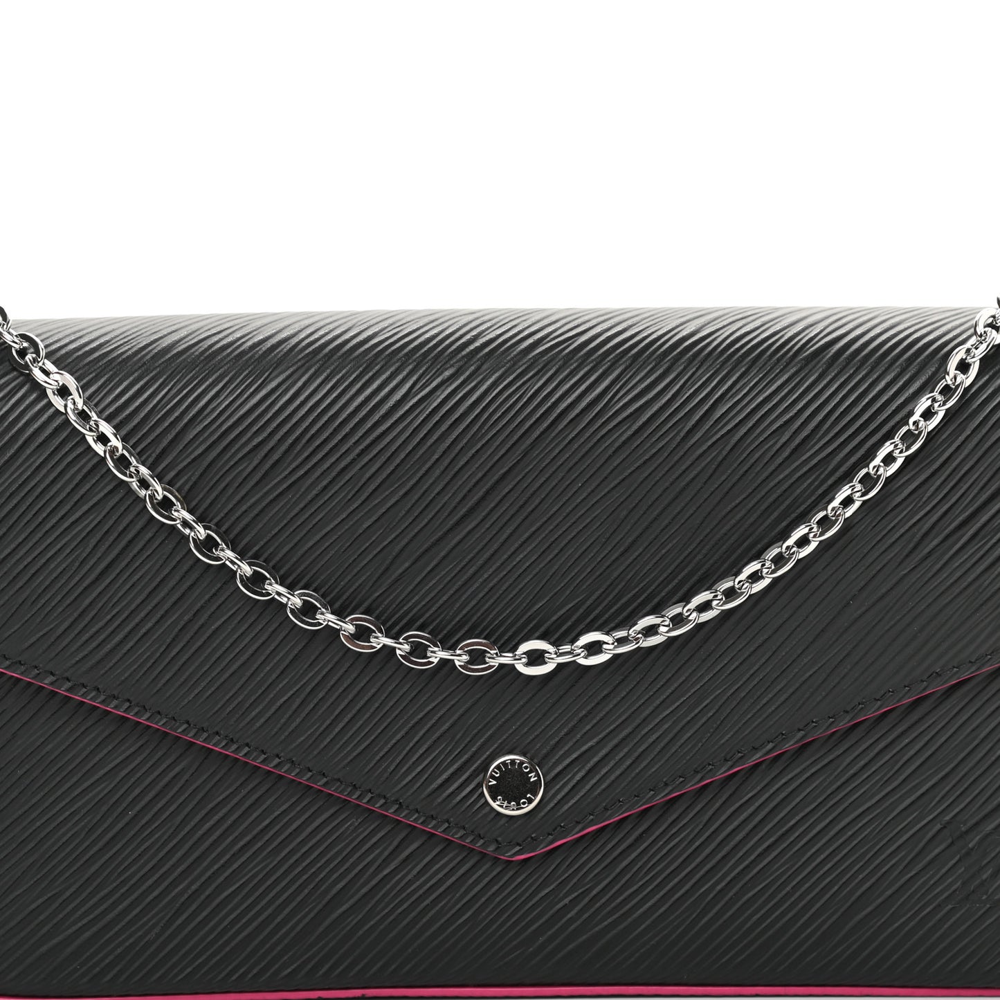 Epi Pochette Felicie Black Hot Pink