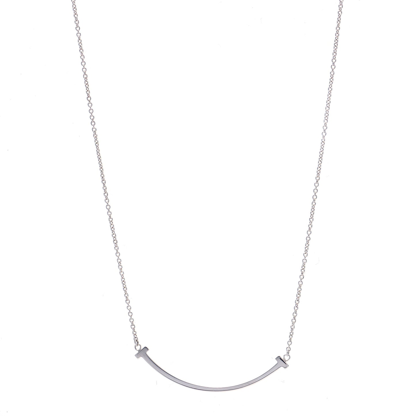 Sterling Silver Small T Smile Pendant Necklace