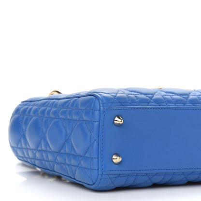 Christian Dior Lambskin Cannage Small Lucky Badges My Lady Dior Blue 7 of 8