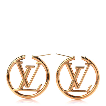 Louis Vuitton Metal Louise Hoop Earrings Gold 3 of 4