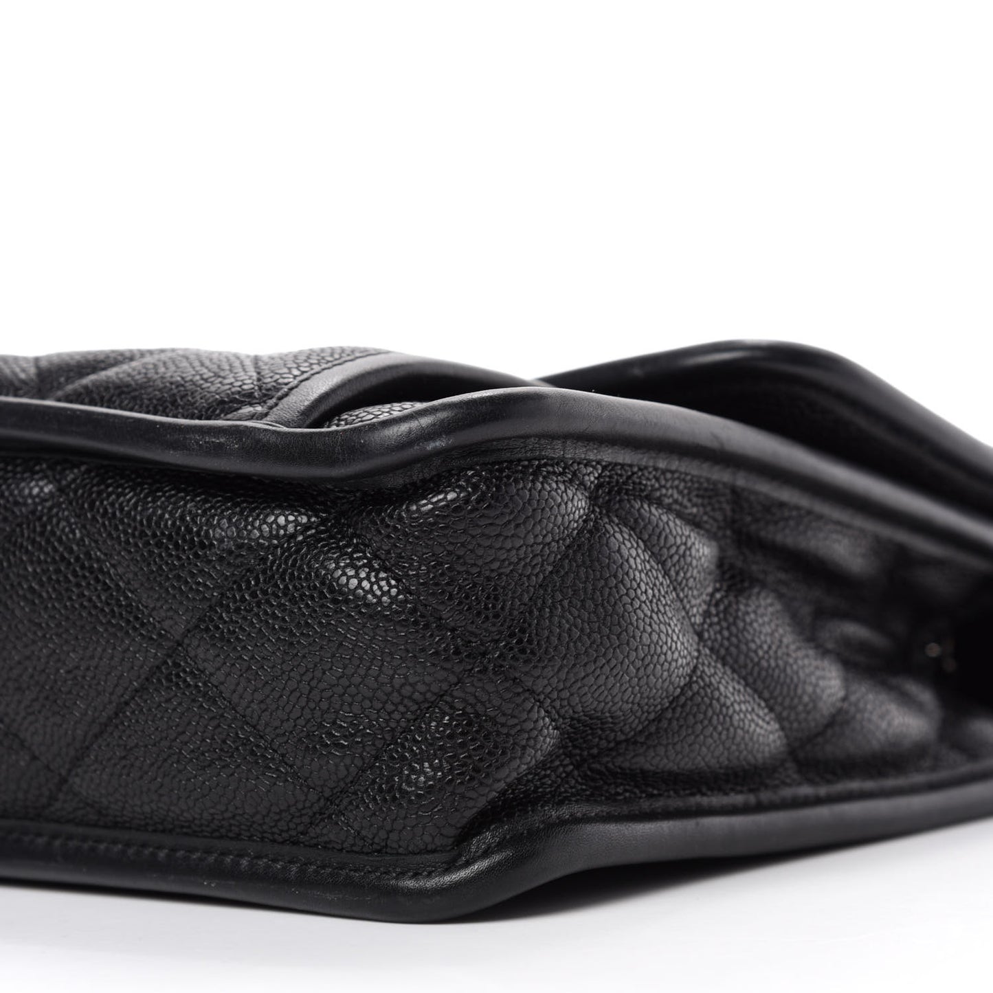 Caviar Quilted Large French Riviera Flap Black