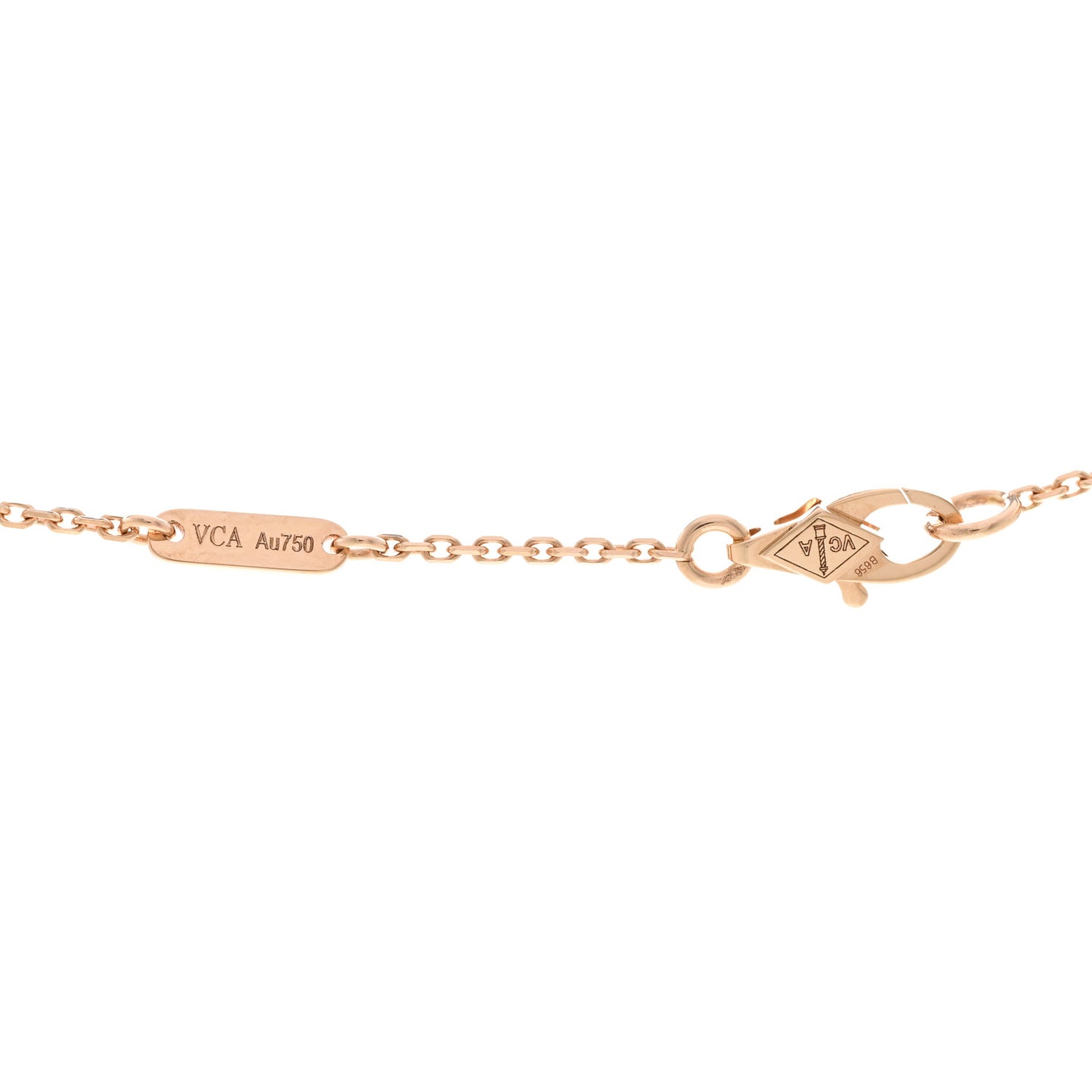 18K Rose Gold Carnelian Sweet Alhambra Pendant Necklace