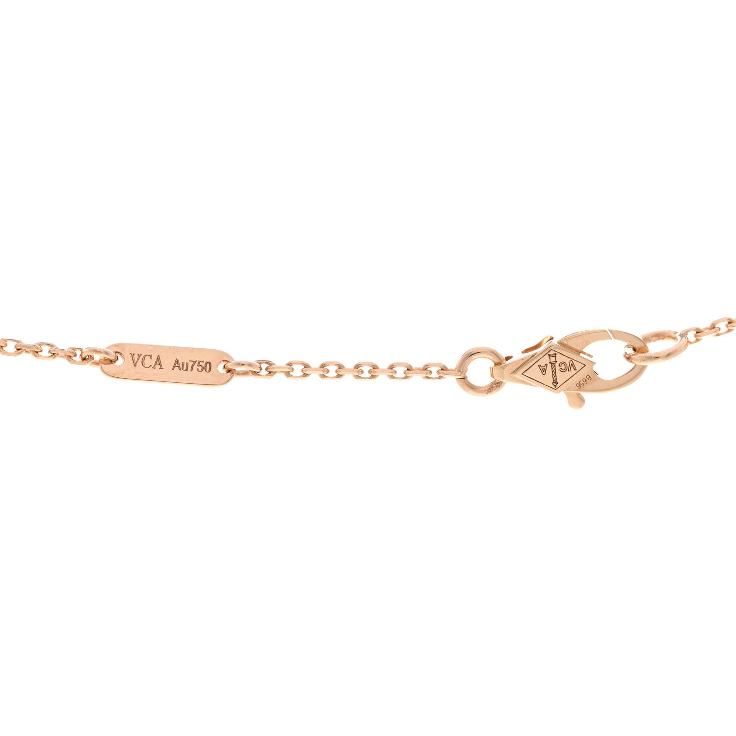 Van Cleef & Arpels 18K Rose Gold Carnelian Sweet Alhambra Pendant Necklace 4 of 6