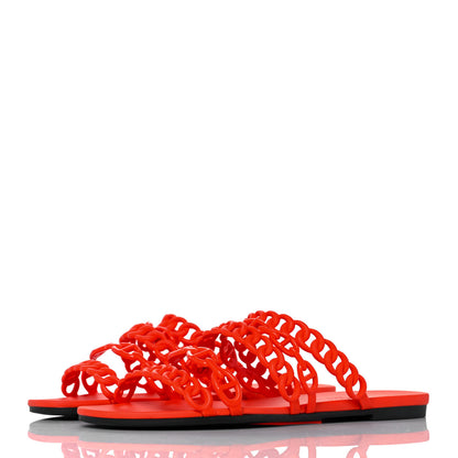 Hermes Rubber Chaine d'Ancre Nude Sandals 39 Pavot 3 of 8