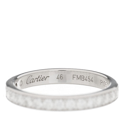 Cartier Platinum Diamond 2.6mm 1895 Wedding Band Ring 46 3.75 4 of 6