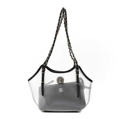 Chanel Mesh Calfskin Small Shopping Bag Transparent Black 1 of 12