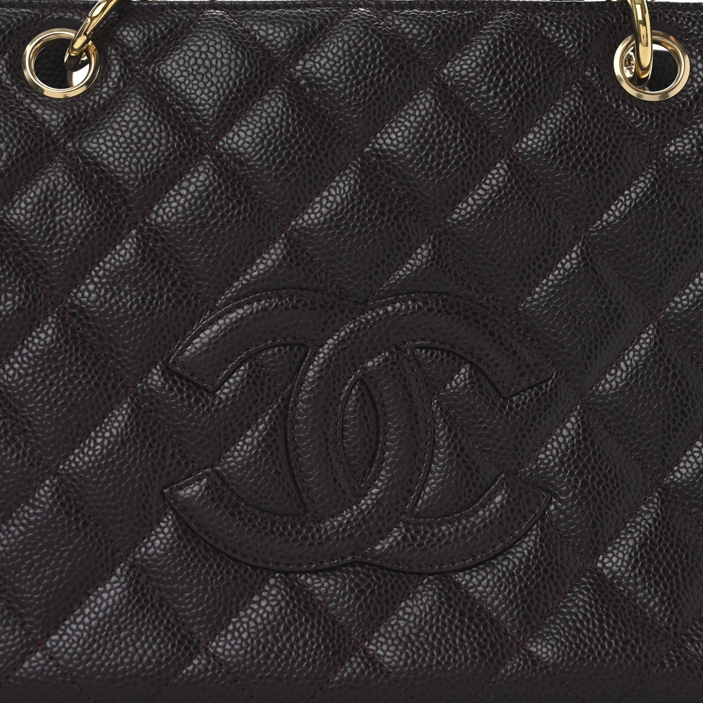 Caviar Quilted Petit Timeless Shopping Tote PTT Burgundy