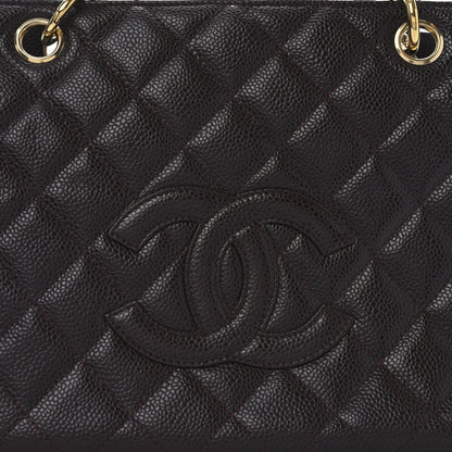 Chanel Caviar Quilted Petit Timeless Shopping Tote PTT Burgundy 8 of 10