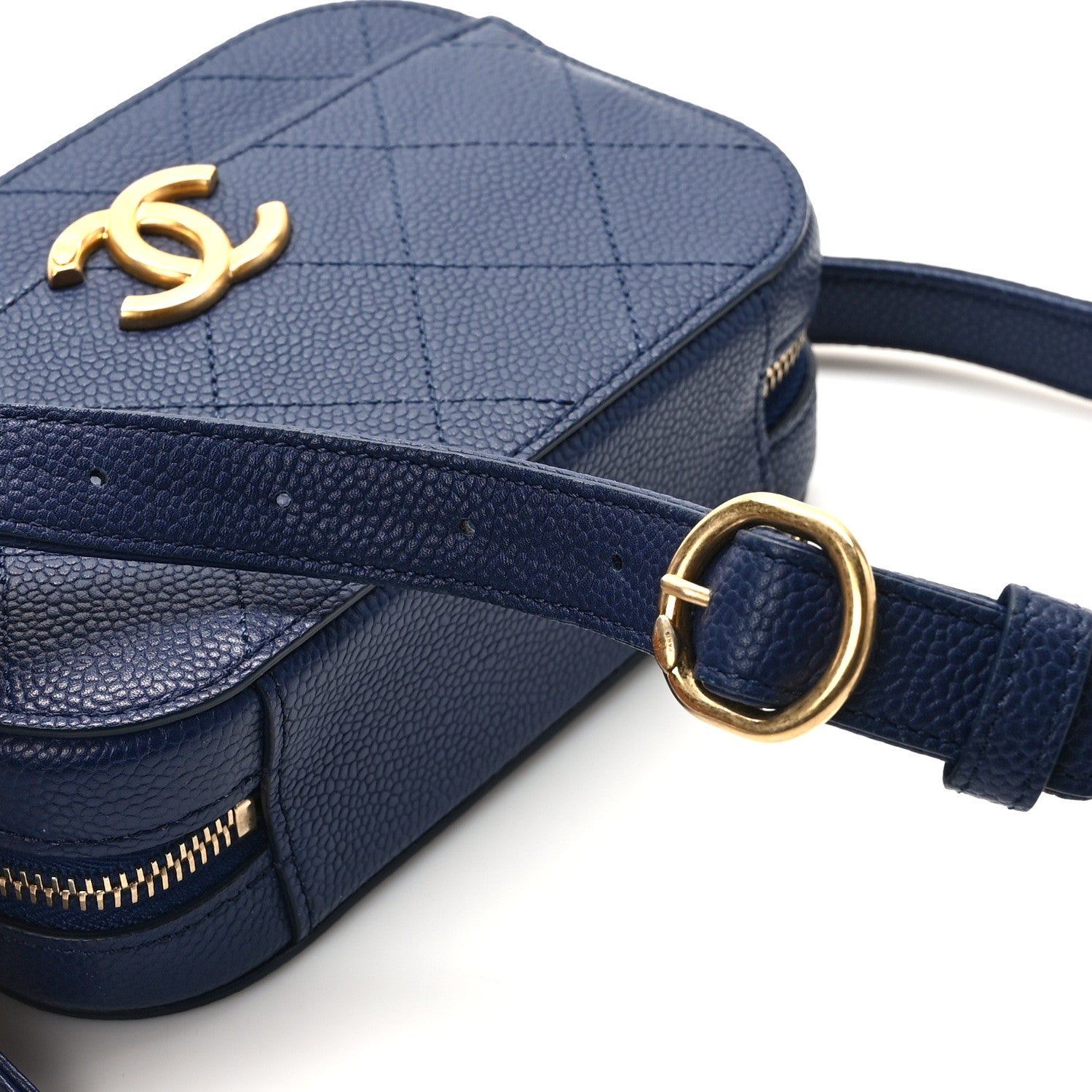 Chanel Caviar Stitched Waist Bag Blue 11 of 12