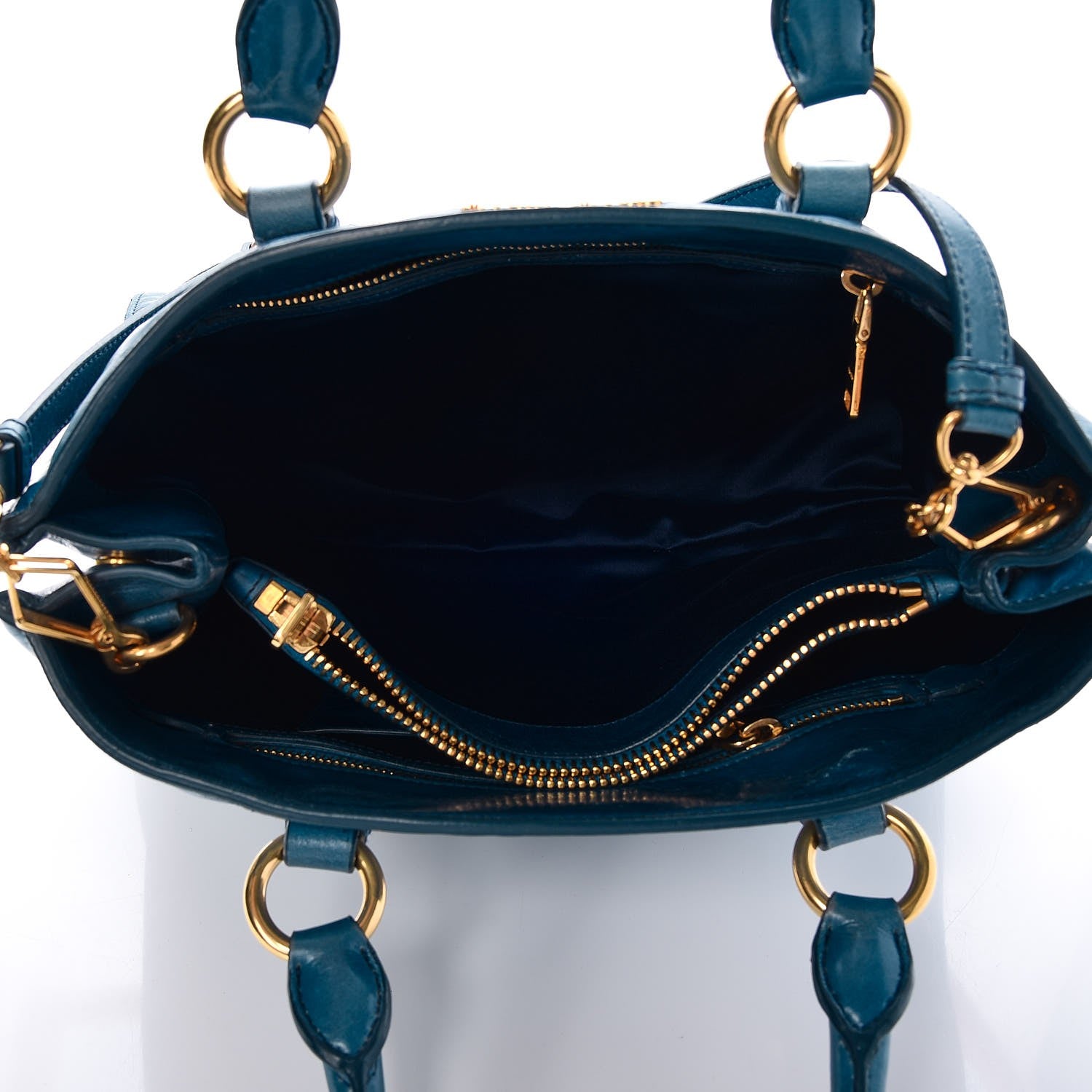 Miu Miu Vitello Shine Tote Ocean 6 of 9