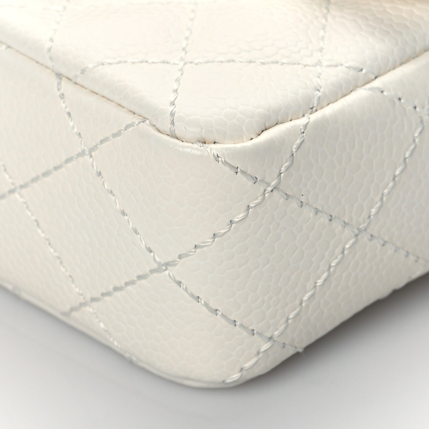 Caviar Quilted Extra Mini Flap White