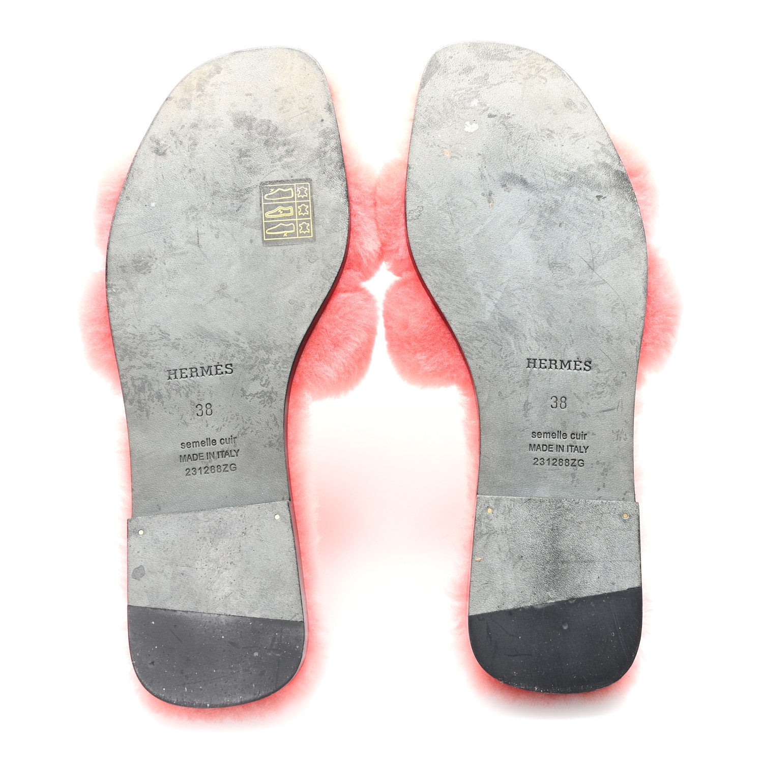 Hermes Woolskin Oran Sandals 38 Rose Du Desert 6 of 8
