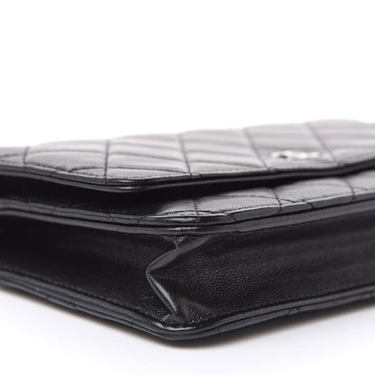Chanel Lambskin Quilted Wallet On Chain WOC Black 9 of 12