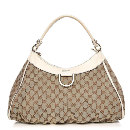 Gucci Monogram Large D Gold Ring Hobo Off White 1 of 20
