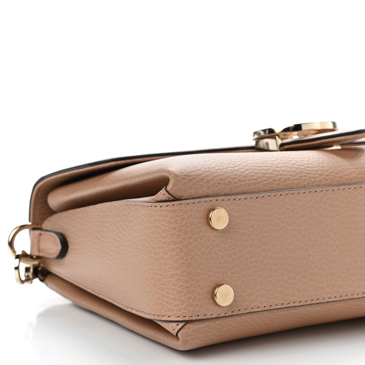 Dollar Calfskin Interlocking G Top Handle Shoulder Bag Camelia